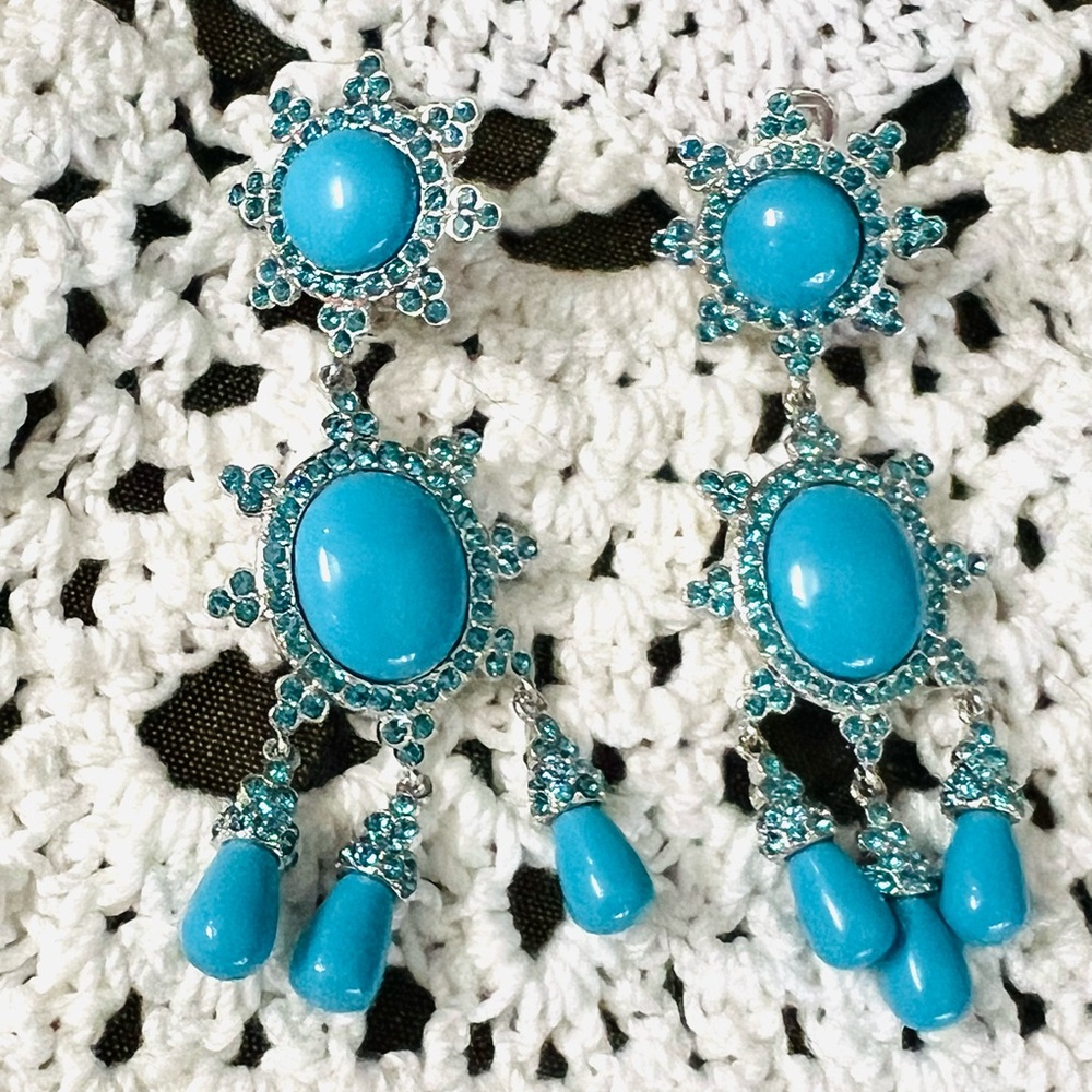 Joan Rivers VINTAGE/New dangle earrings clip+screw on